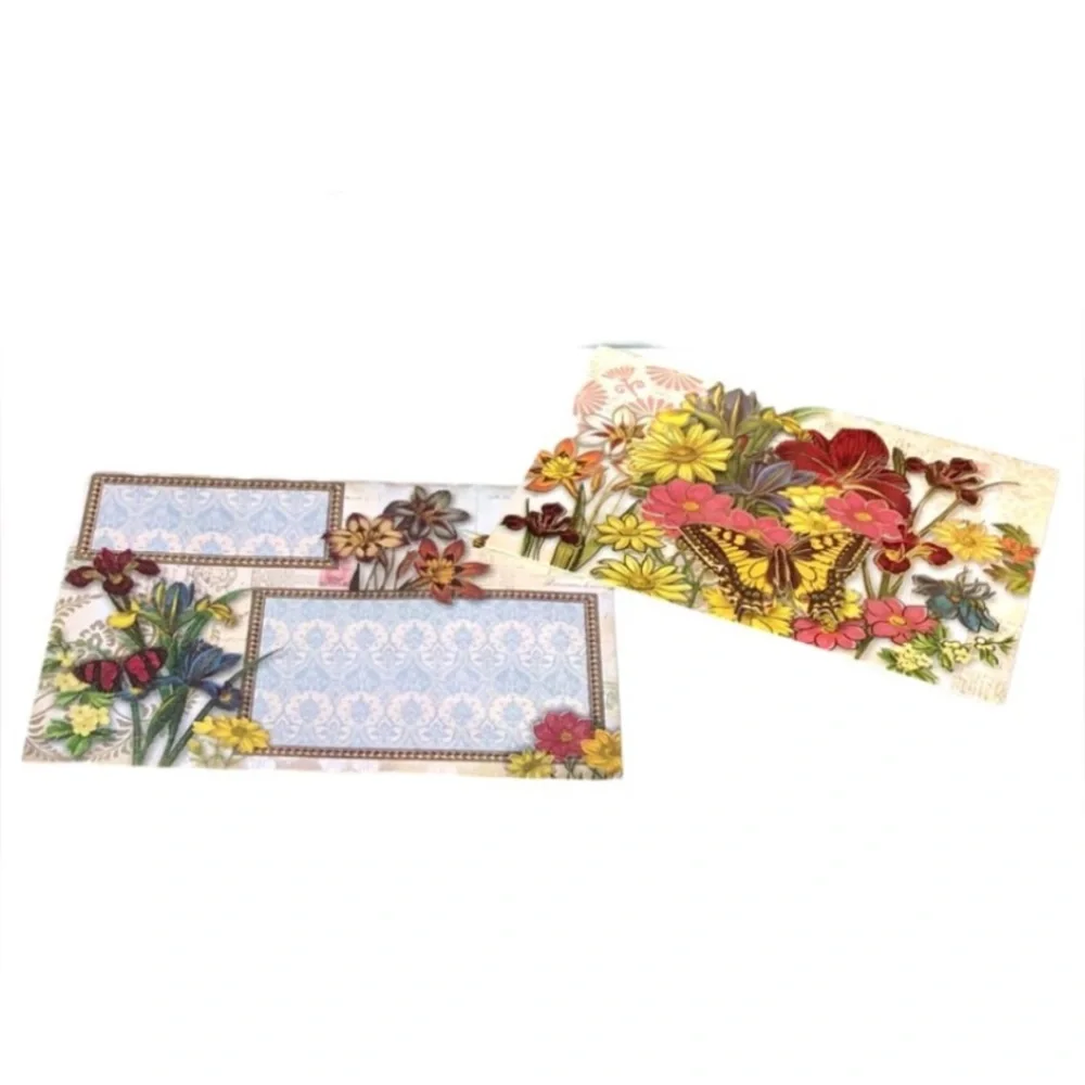 Punch Studio Bright Garden Embellished 3D Single (1) Note Card  (94222)